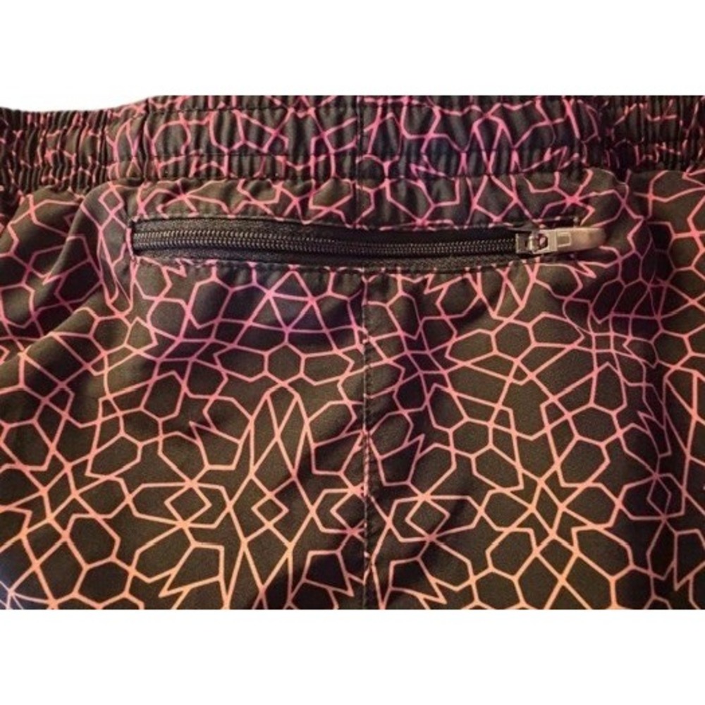 Nike Dri-FIT Womens XS Running Shorts Geometric Mosaic Sunset Pink Orange‎ Black - Picture 5 of 6